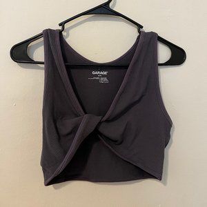 Purple Garage Ribbed Crop Top